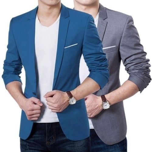 Two Button Men's Slim Fit Formal Business Casual Suit Blazer Coat Jacket Tops Two Button Men's Slim Fit Formal Business Casual Suit Blazer Coat Jacket Tops